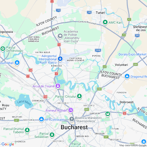Map showing the location of the Bucharest consulting office